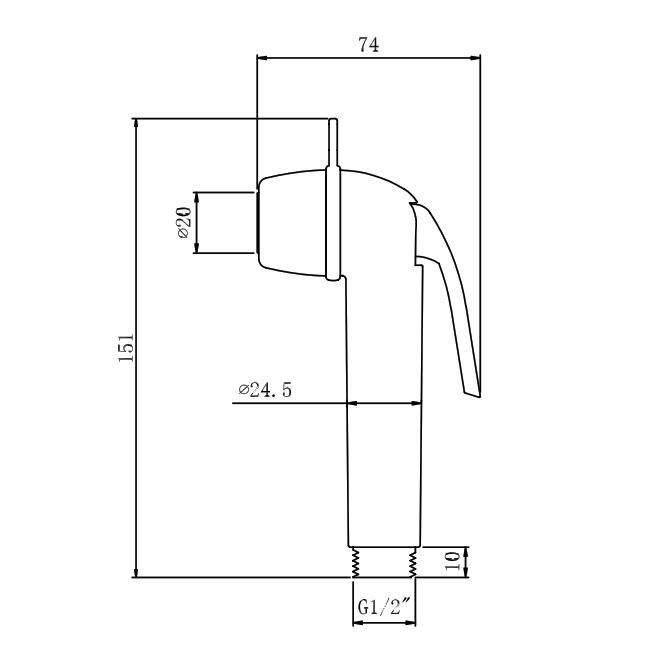 20mm Male Thread Bathroom Bidet Toilet Sprayer Head ABS Plated